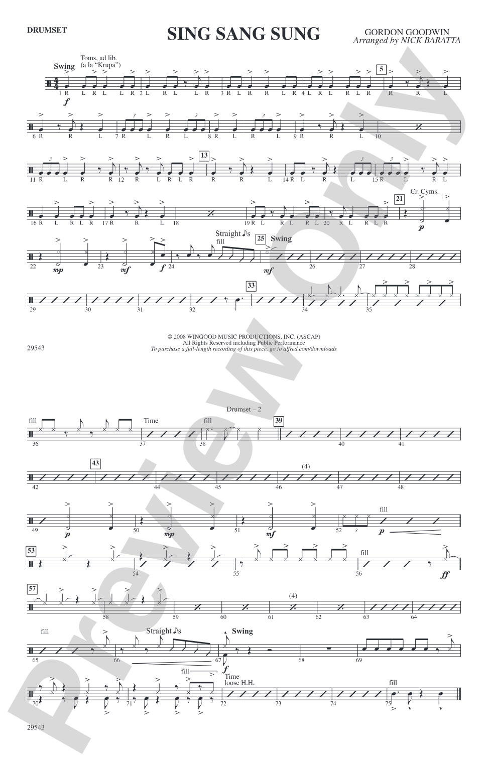Sing Sang Sung: Drumset