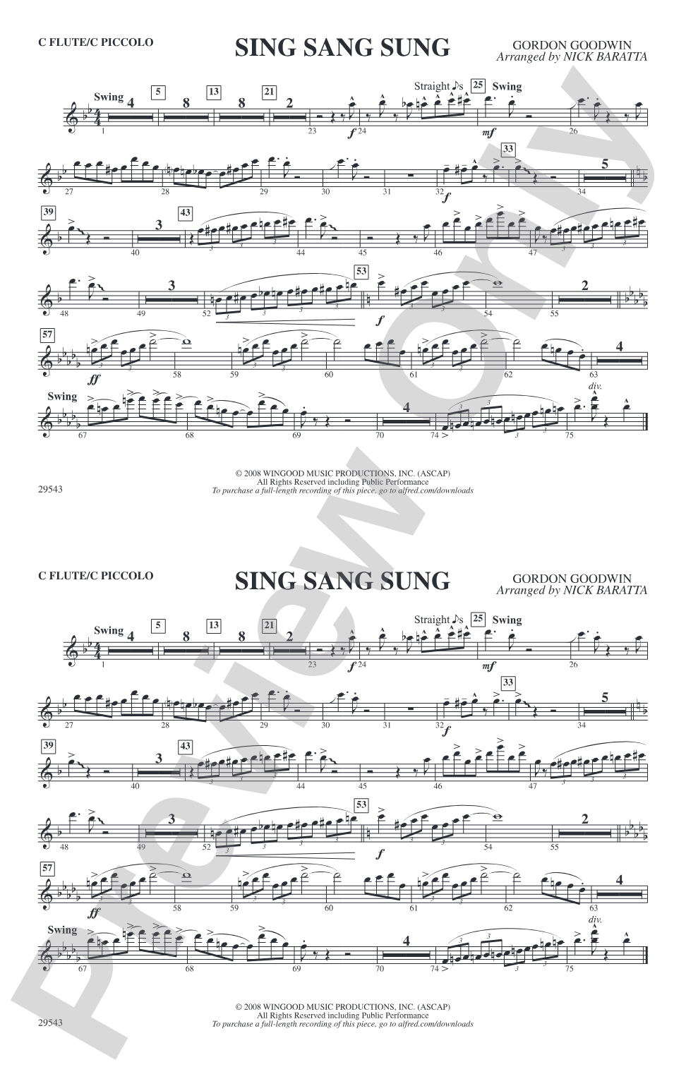 Sing Sang Sung: Flute