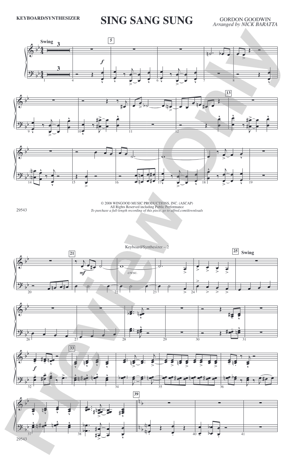 Sing Sang Sung: Keyboard/Synthesizer