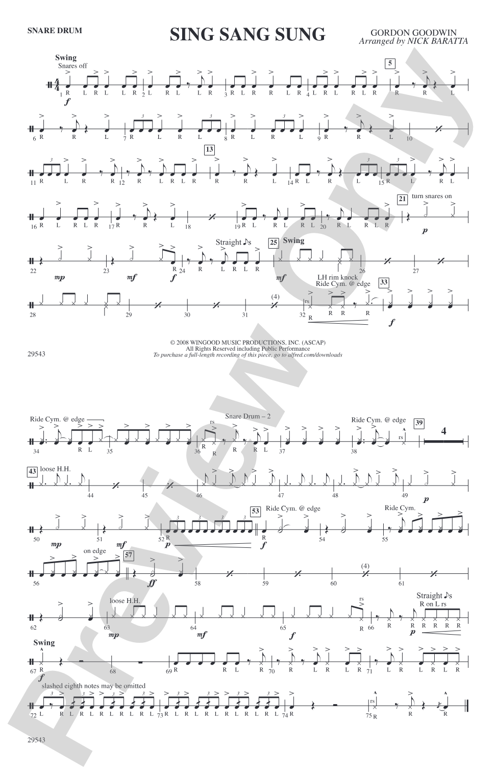 Sing Sang Sung: Snare Drum