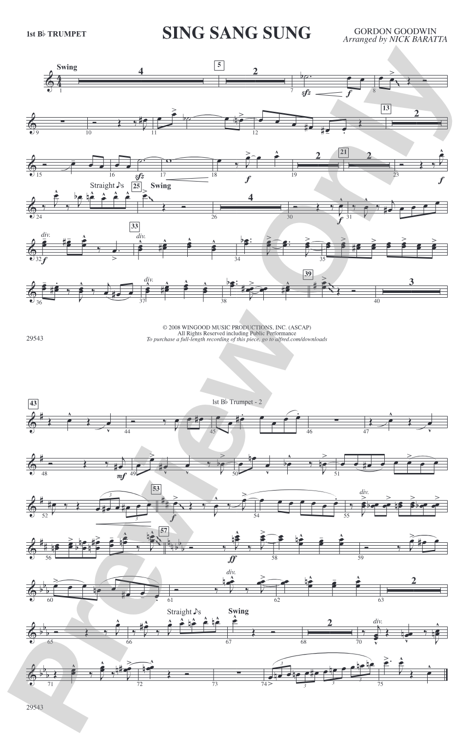 Sing Sang Sung: 1st B-flat Trumpet