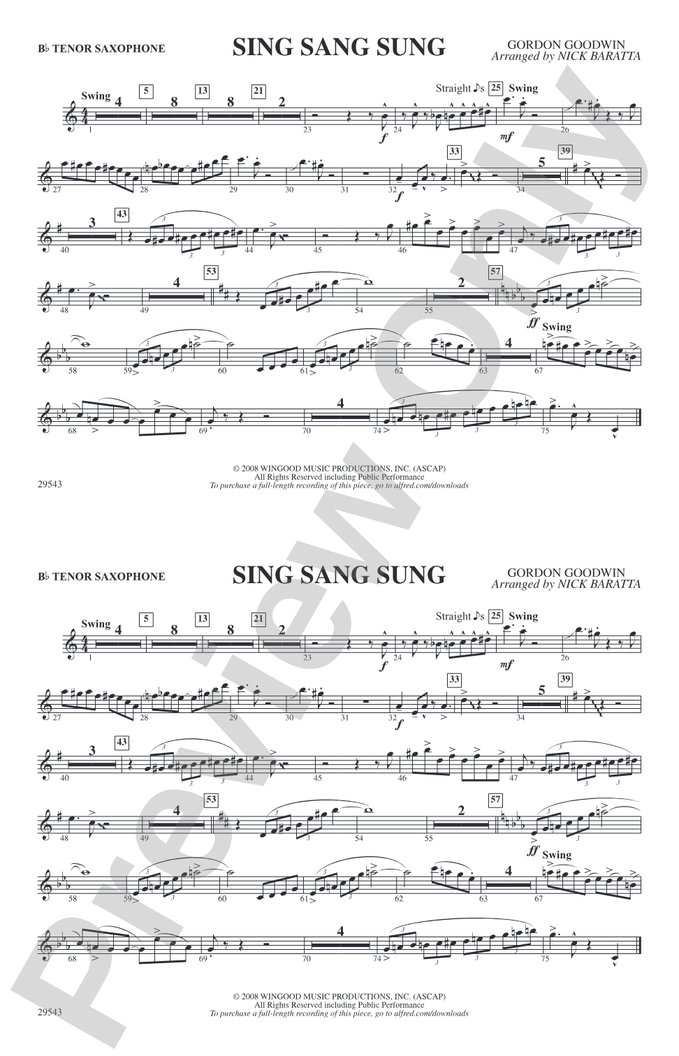 Sing Sang Sung: B-flat Tenor Saxophone