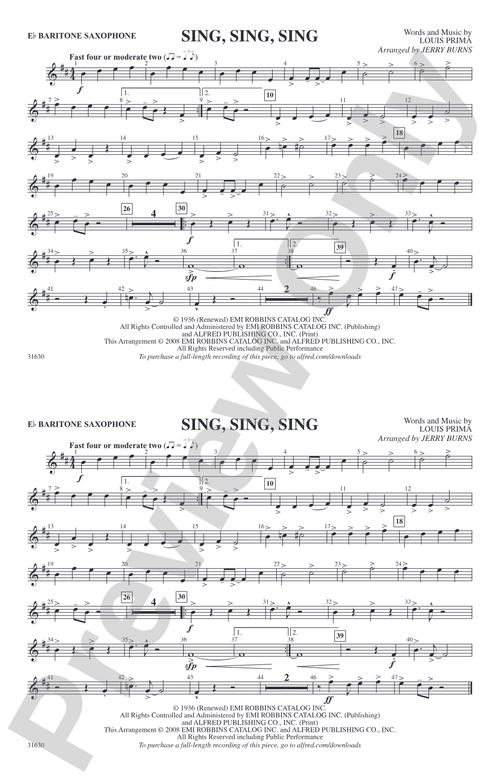Sing, Sing, Sing: E-flat Baritone Saxophone