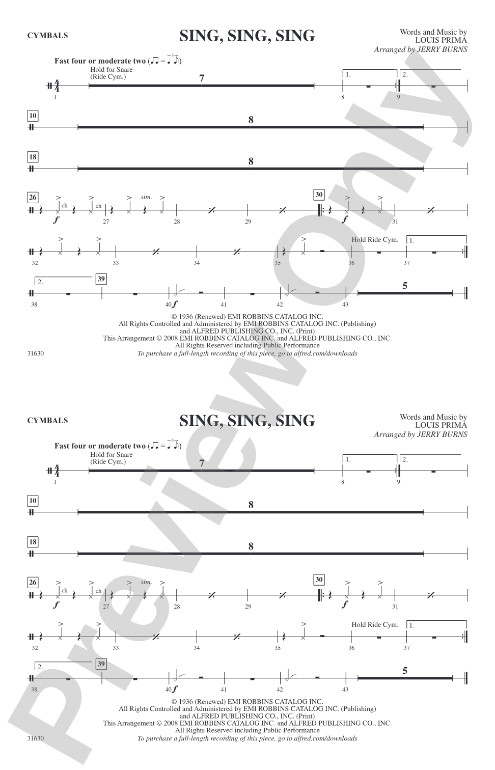 Sing, Sing, Sing: Cymbals