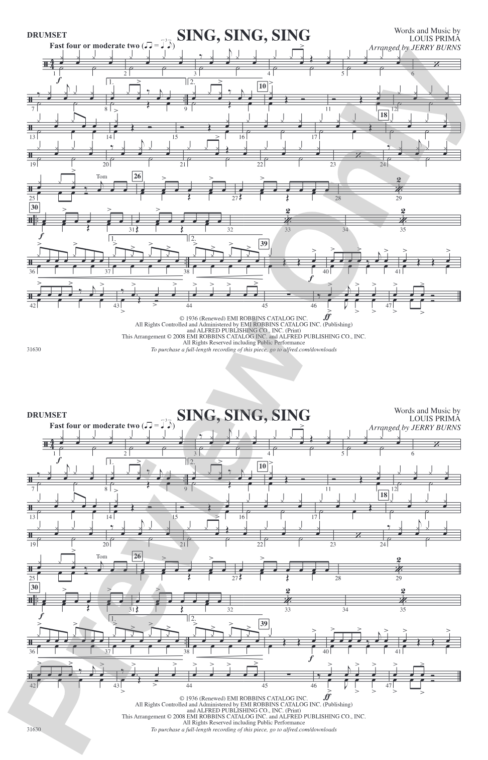 Sing, Sing, Sing: Drumset