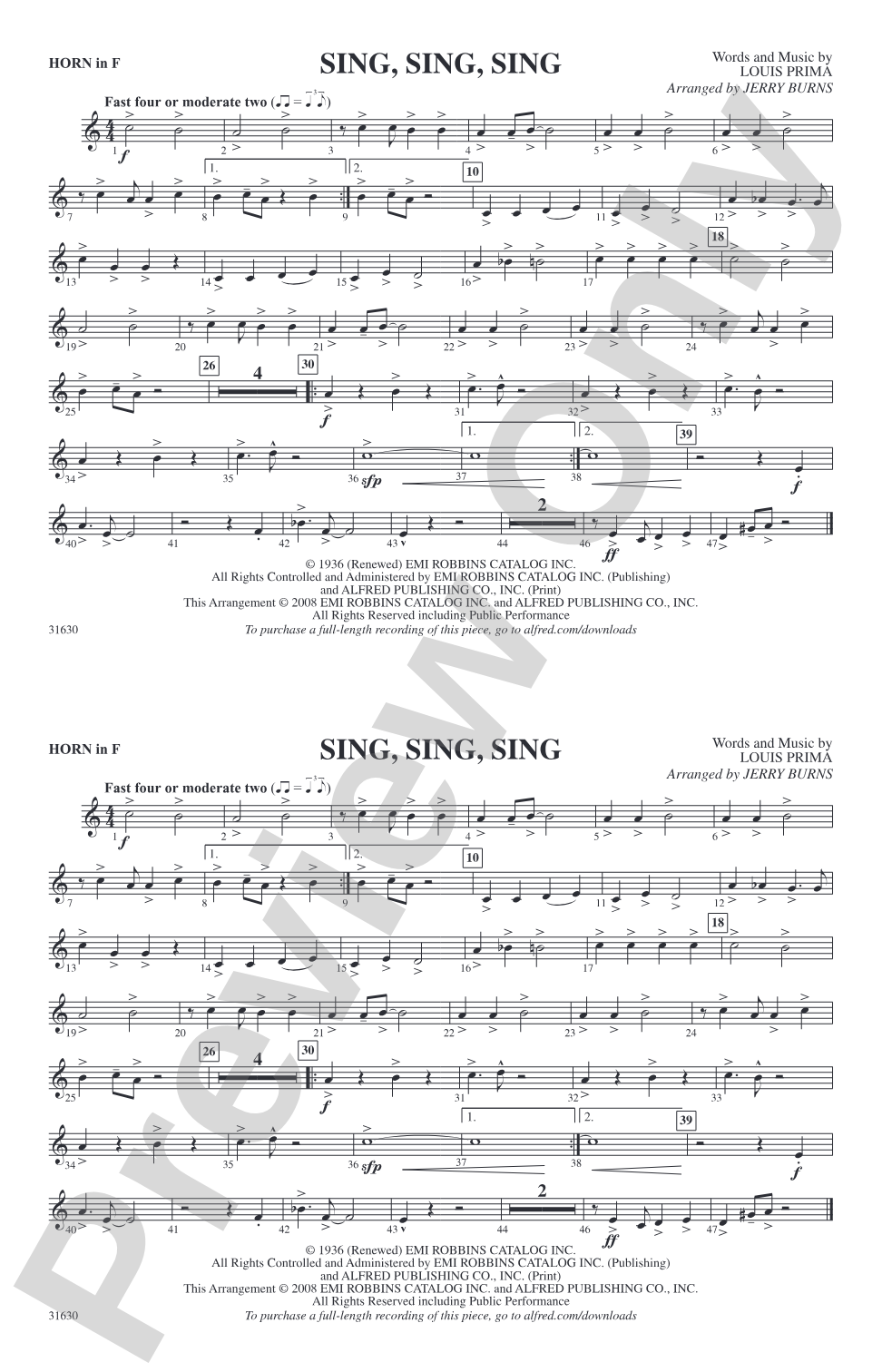 Sing, Sing, Sing: 1st F Horn