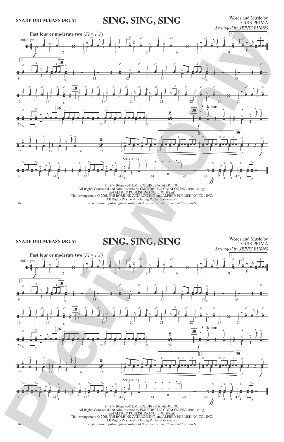 Sing, Sing, Sing: Snare Drum/Bass Drum