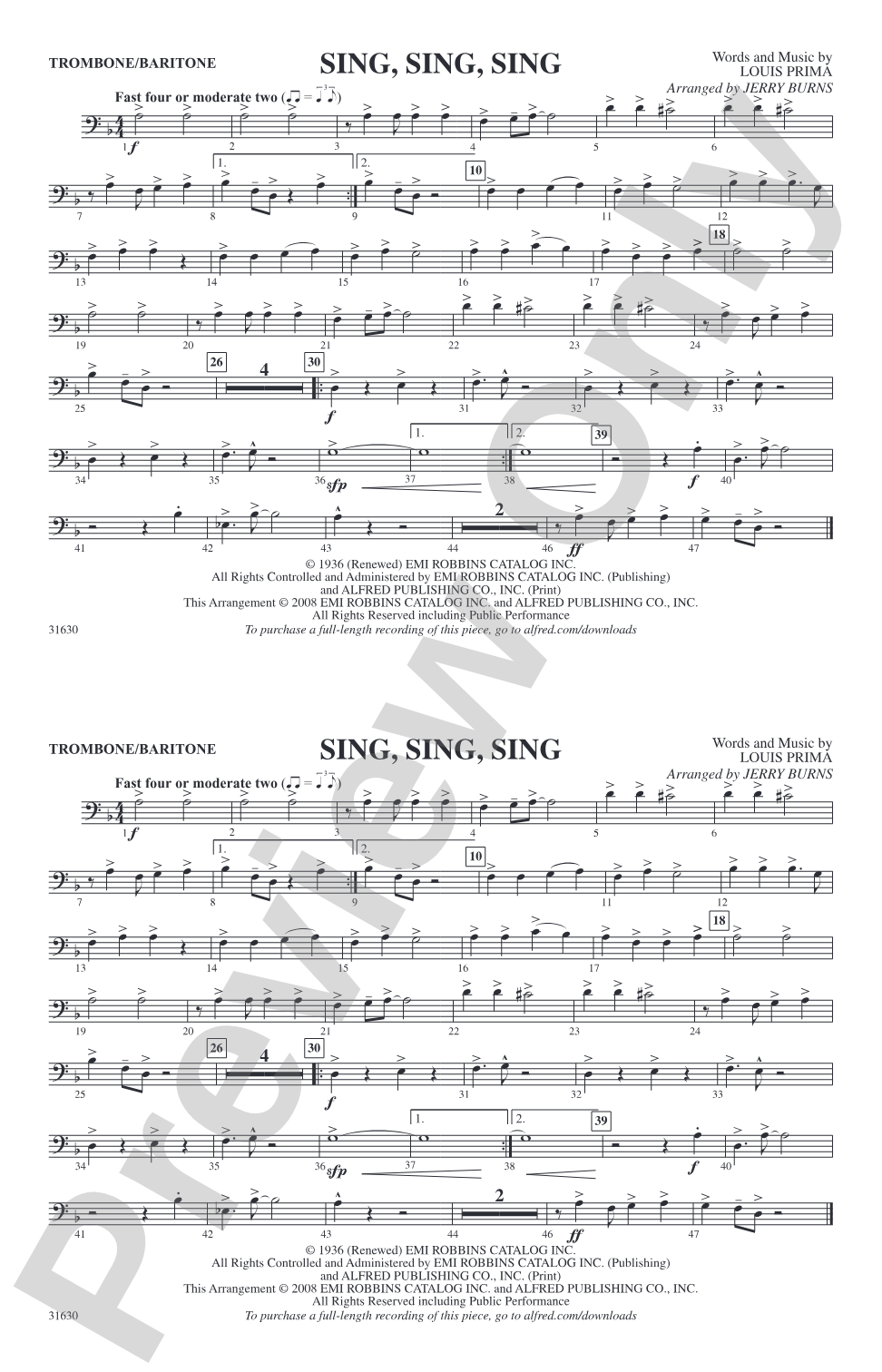 Sing, Sing, Sing: 1st Trombone