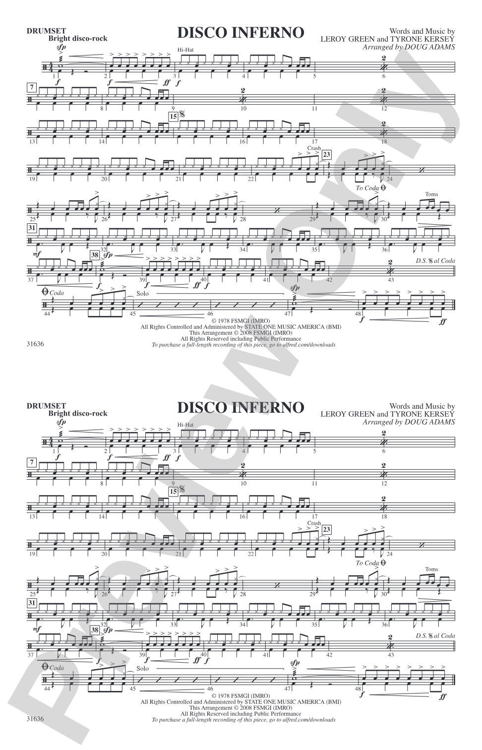 Disco Inferno: Drumset