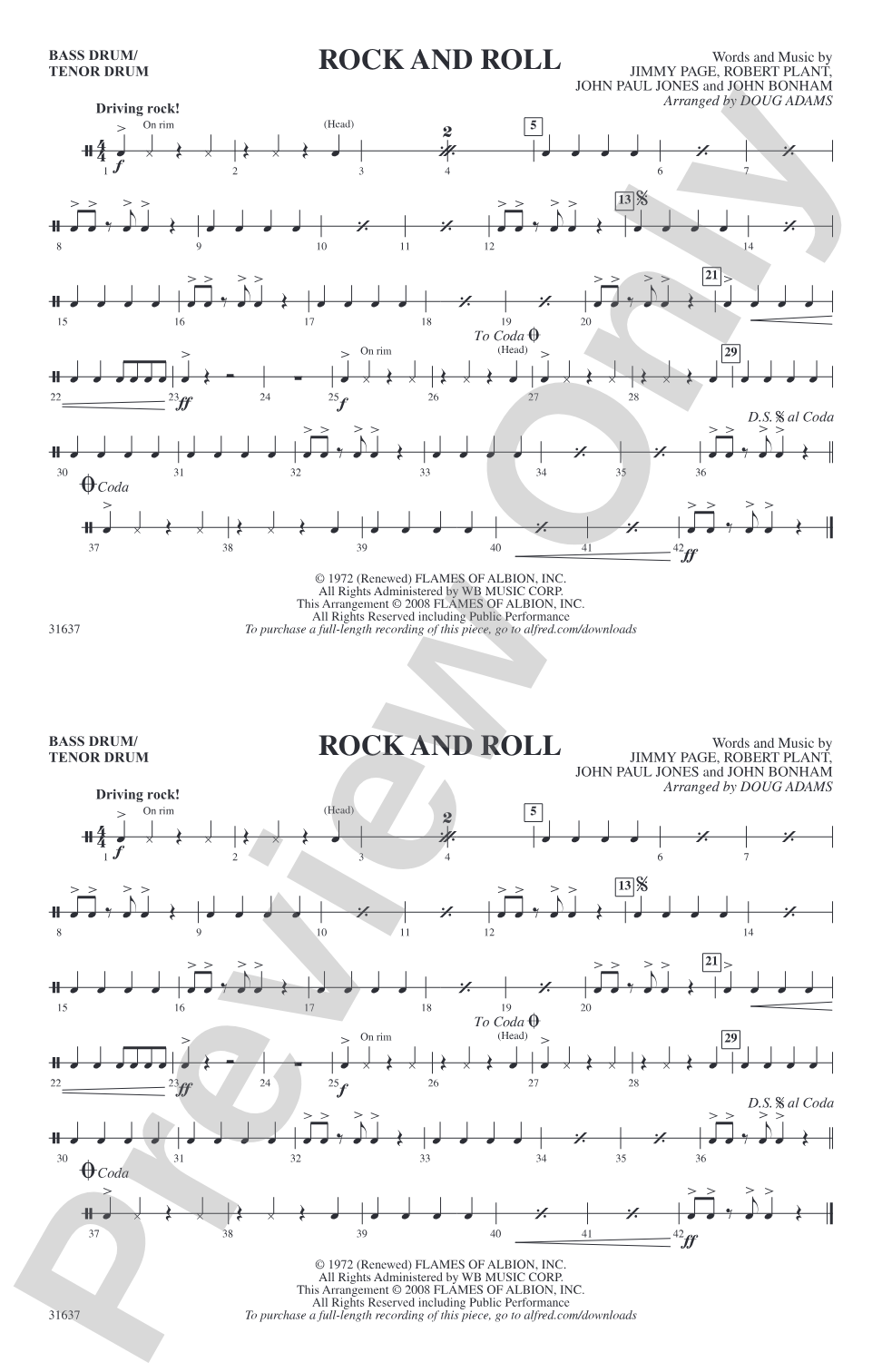 Rock and Roll: Bass Drum/Tenor Drum