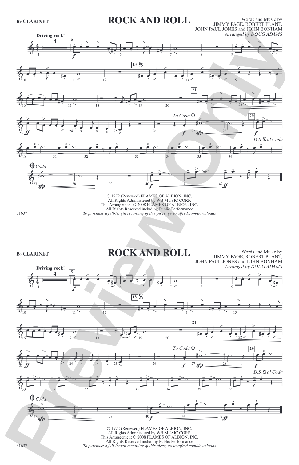 Rock and Roll: 1st B-flat Clarinet
