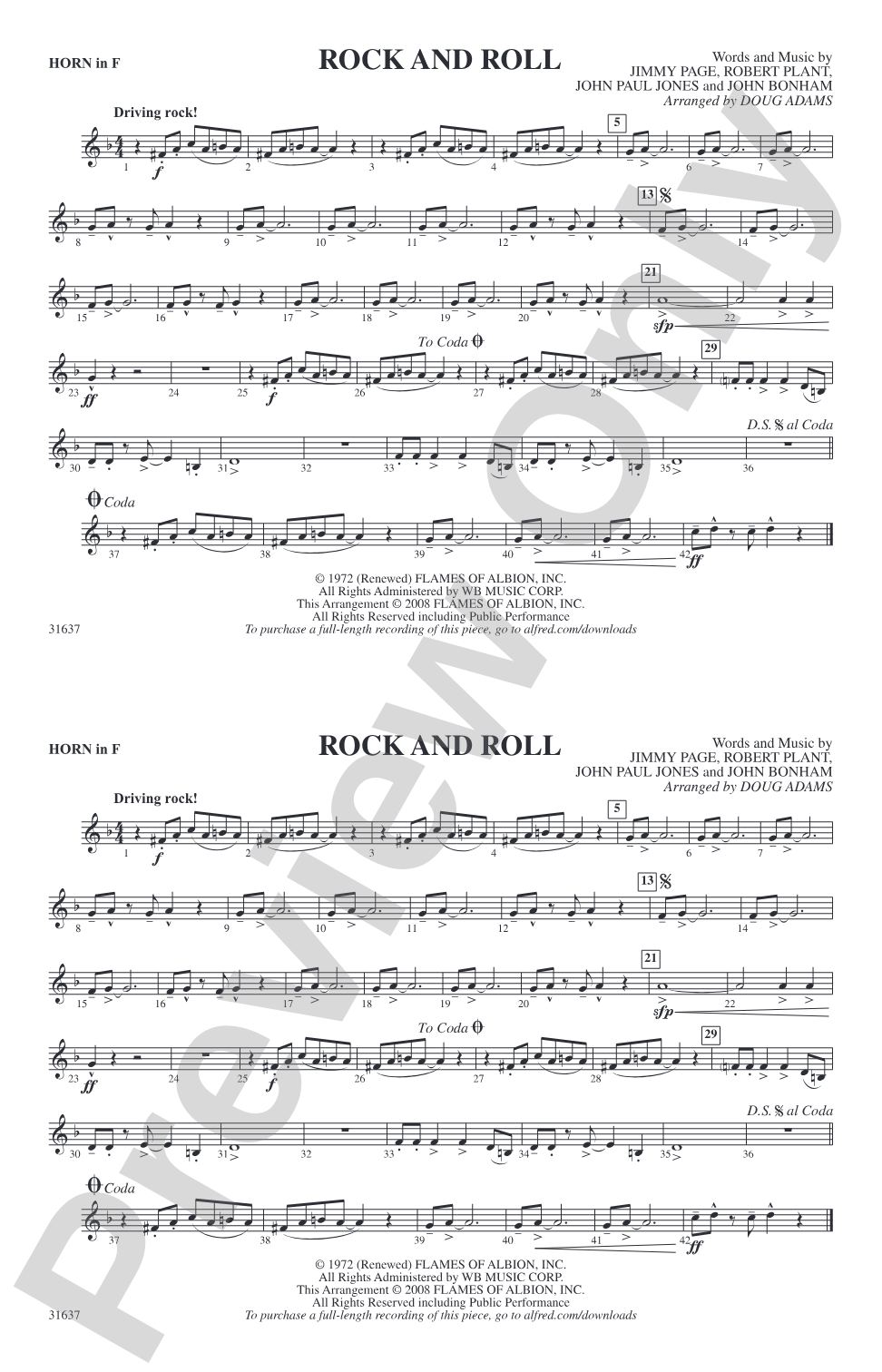 Rock and Roll: 1st F Horn