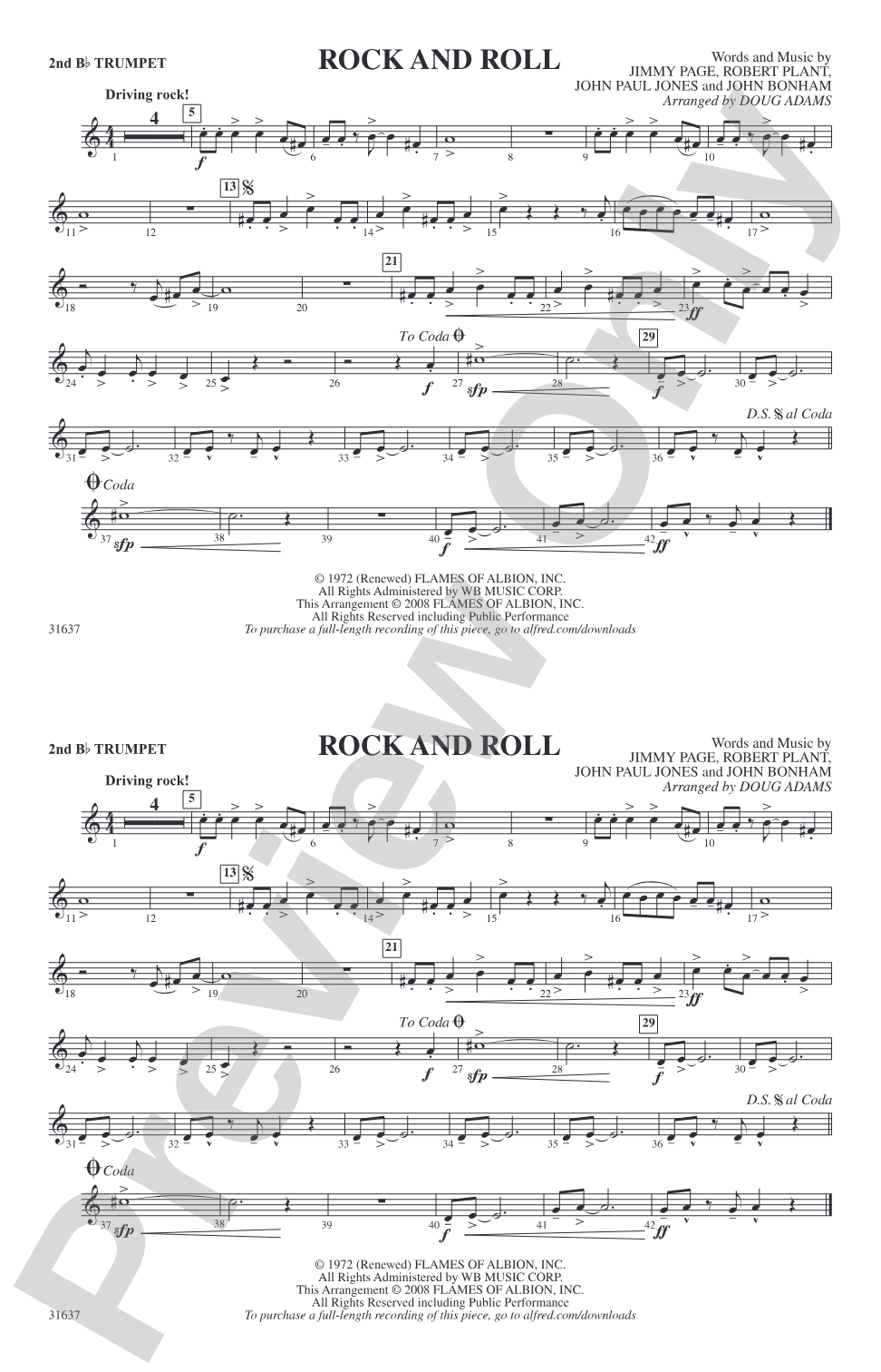 Rock and Roll: 2nd B-flat Trumpet
