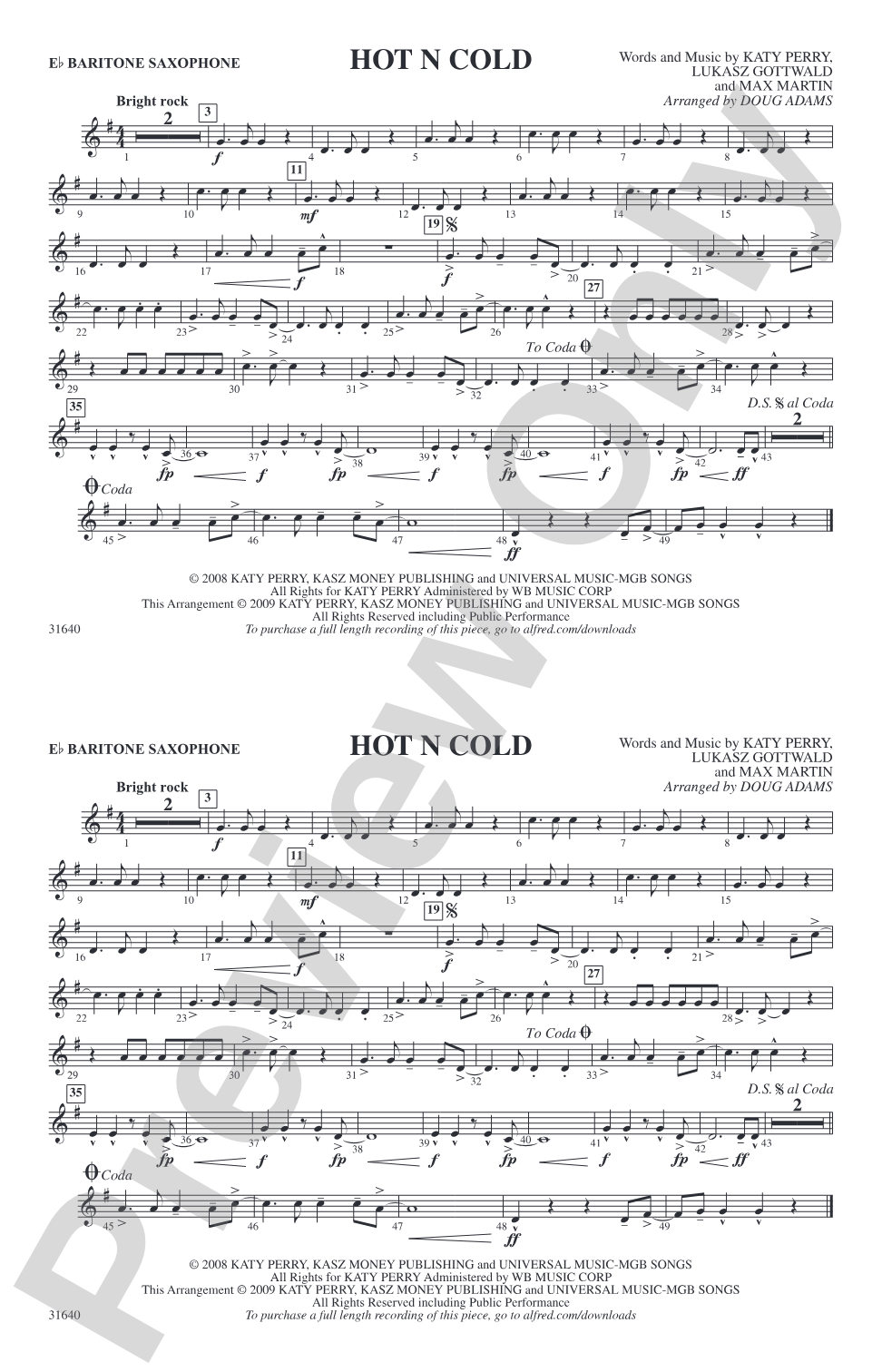 Hot N Cold: E-flat Baritone Saxophone