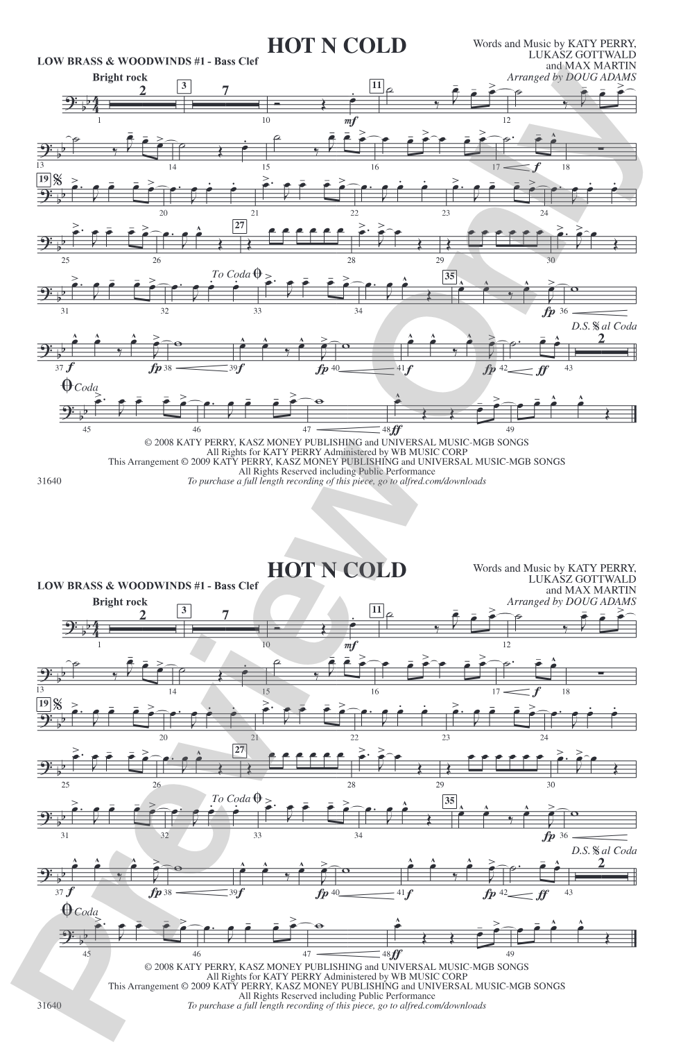 Hot N Cold: Low Brass & Woodwinds #1 - Bass Clef