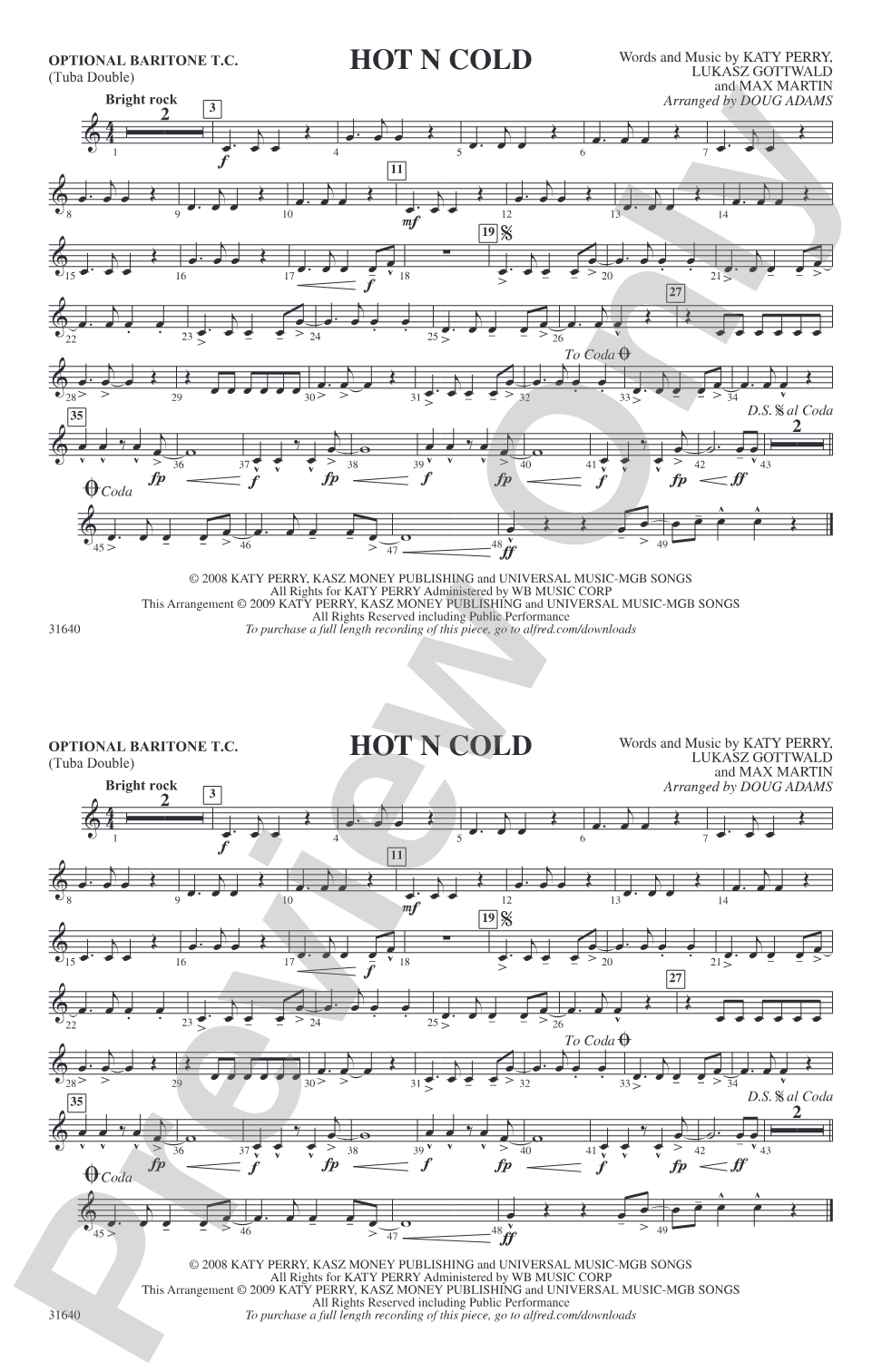 Hot N Cold: Optional Baritone T.C. (Tuba Double)