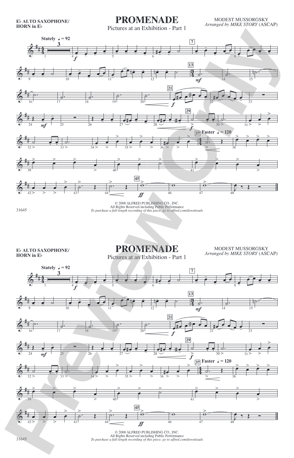 Promenade: E-flat Alto Saxophone