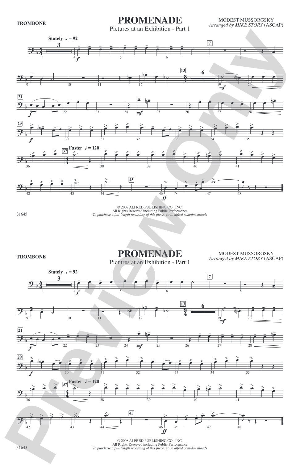 Promenade: 1st Trombone