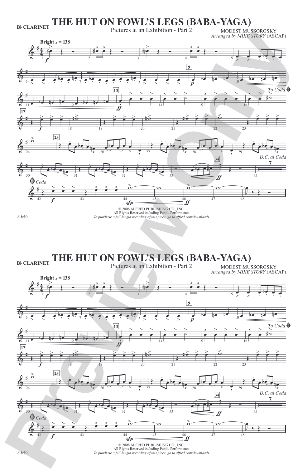 The Hut on Fowl's Legs: 1st B-flat Clarinet