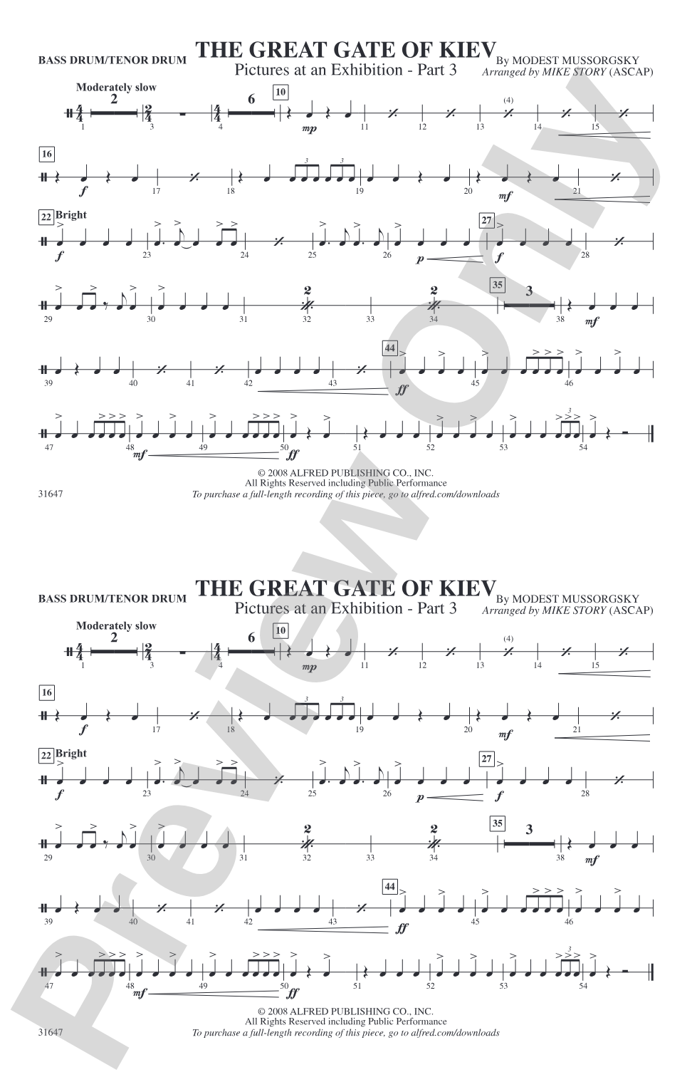 The Great Gate of Kiev: Bass Drum/Tenor Drum