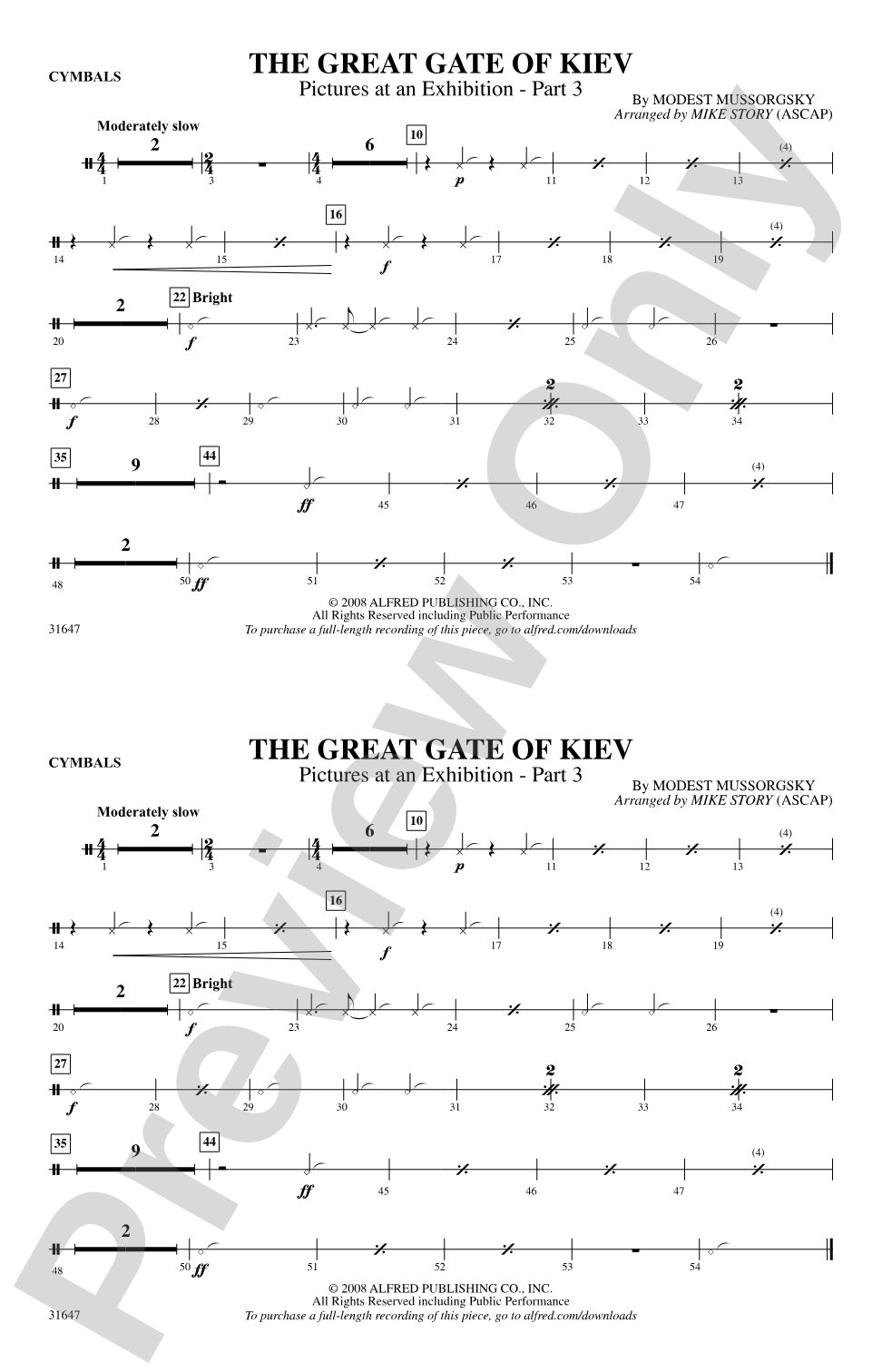 The Great Gate of Kiev: Cymbals