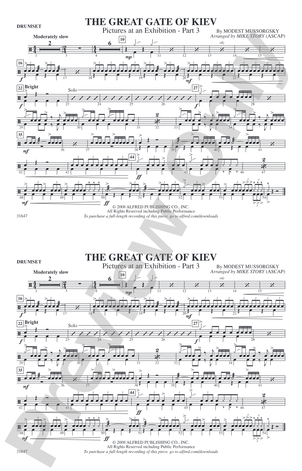 The Great Gate of Kiev: Drumset