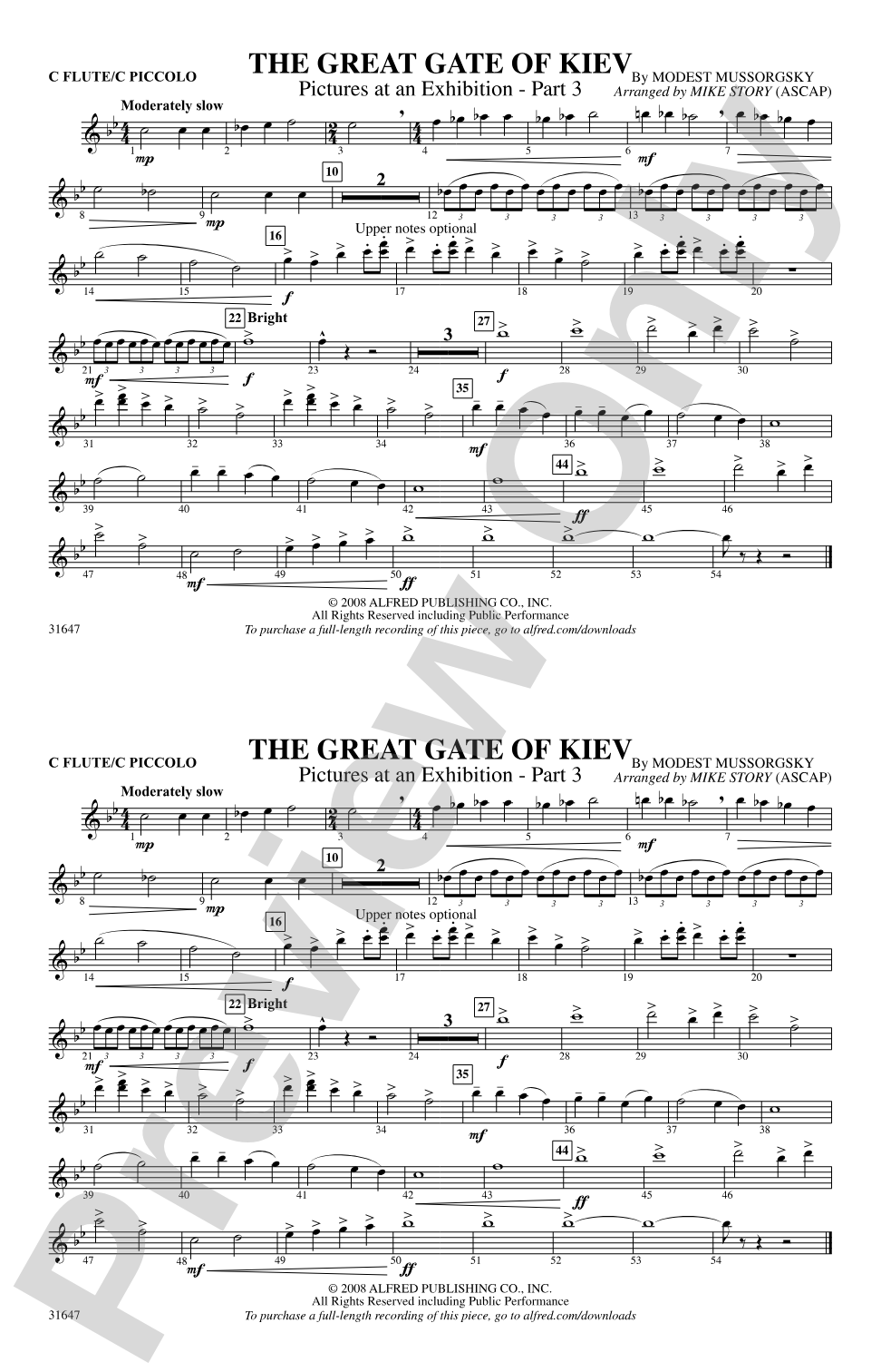 The Great Gate of Kiev: Flute