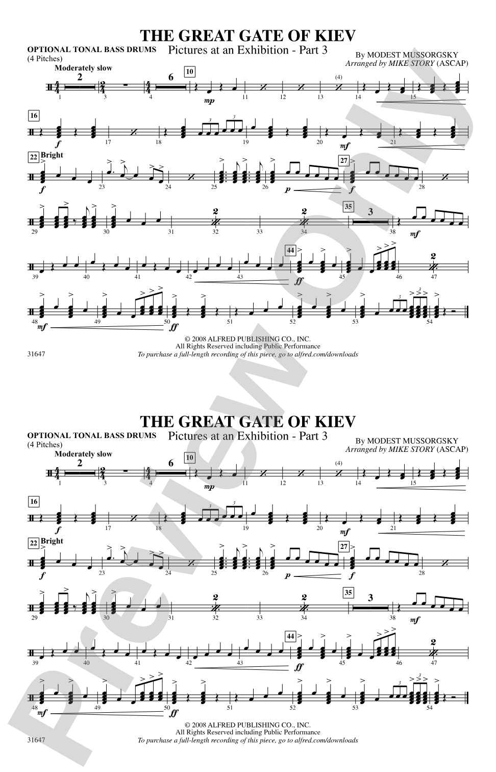 The Great Gate of Kiev: Tonal Bass Drum