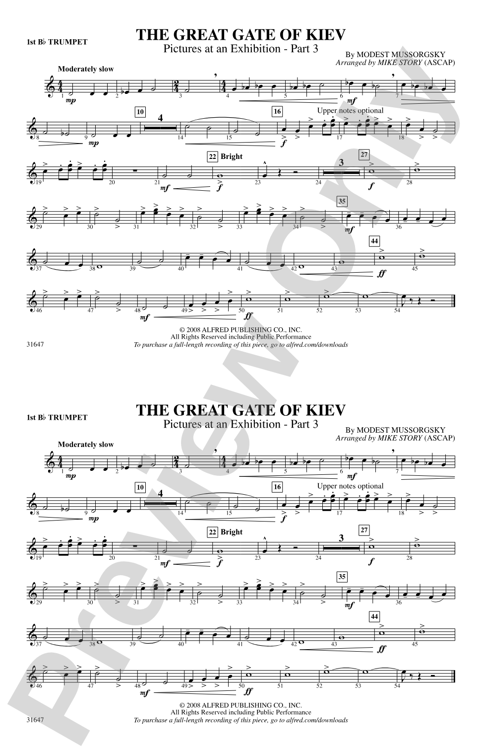 The Great Gate of Kiev: 1st B-flat Trumpet