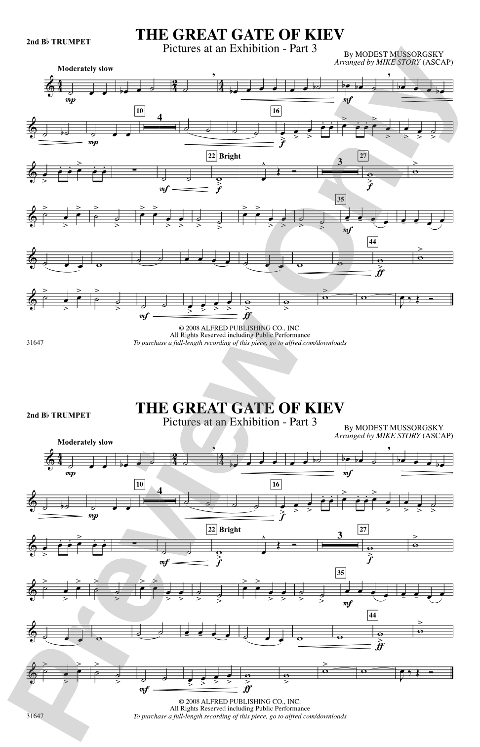 The Great Gate of Kiev: 2nd B-flat Trumpet