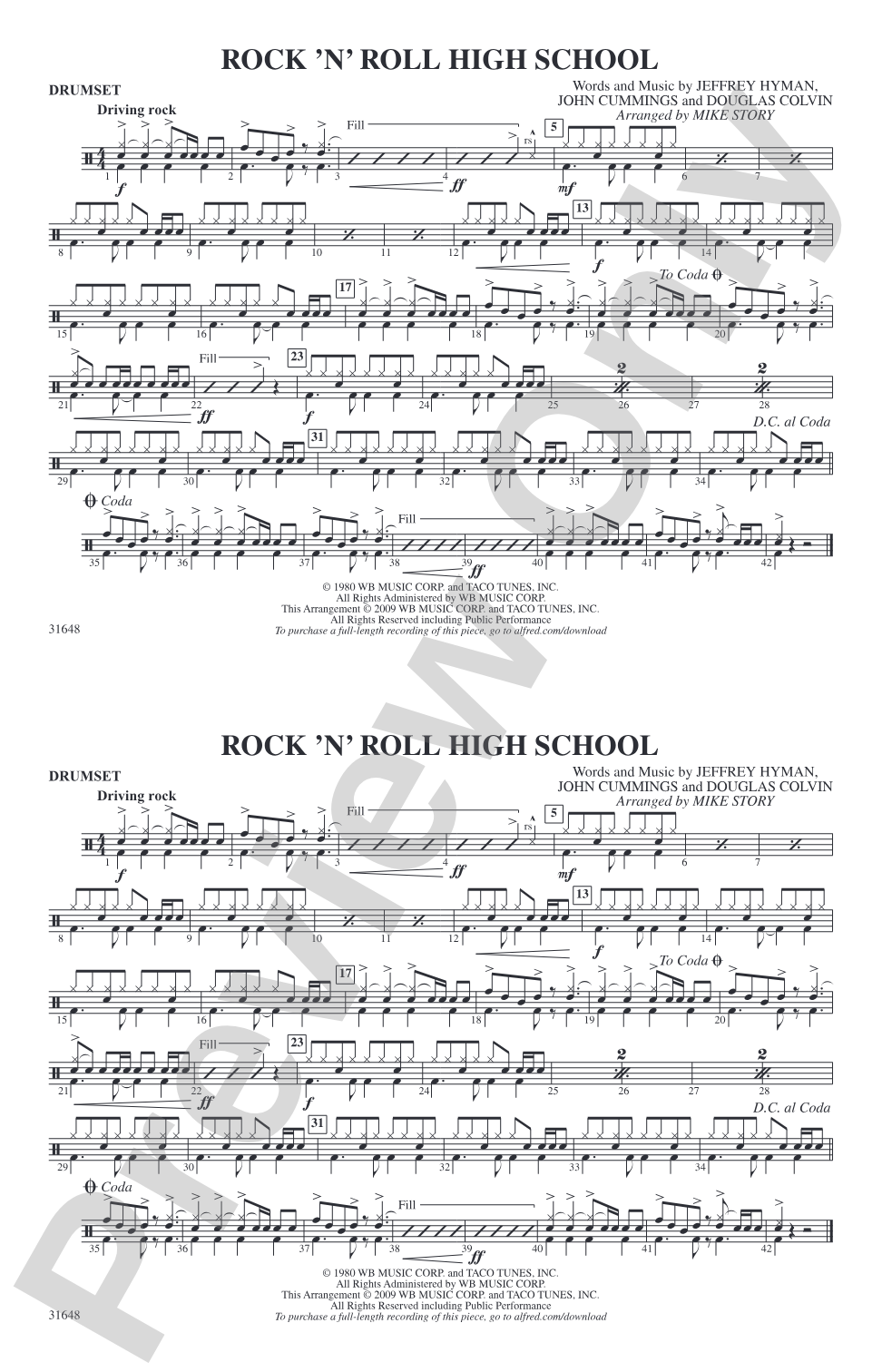 Rock 'N' Roll High School: Drumset