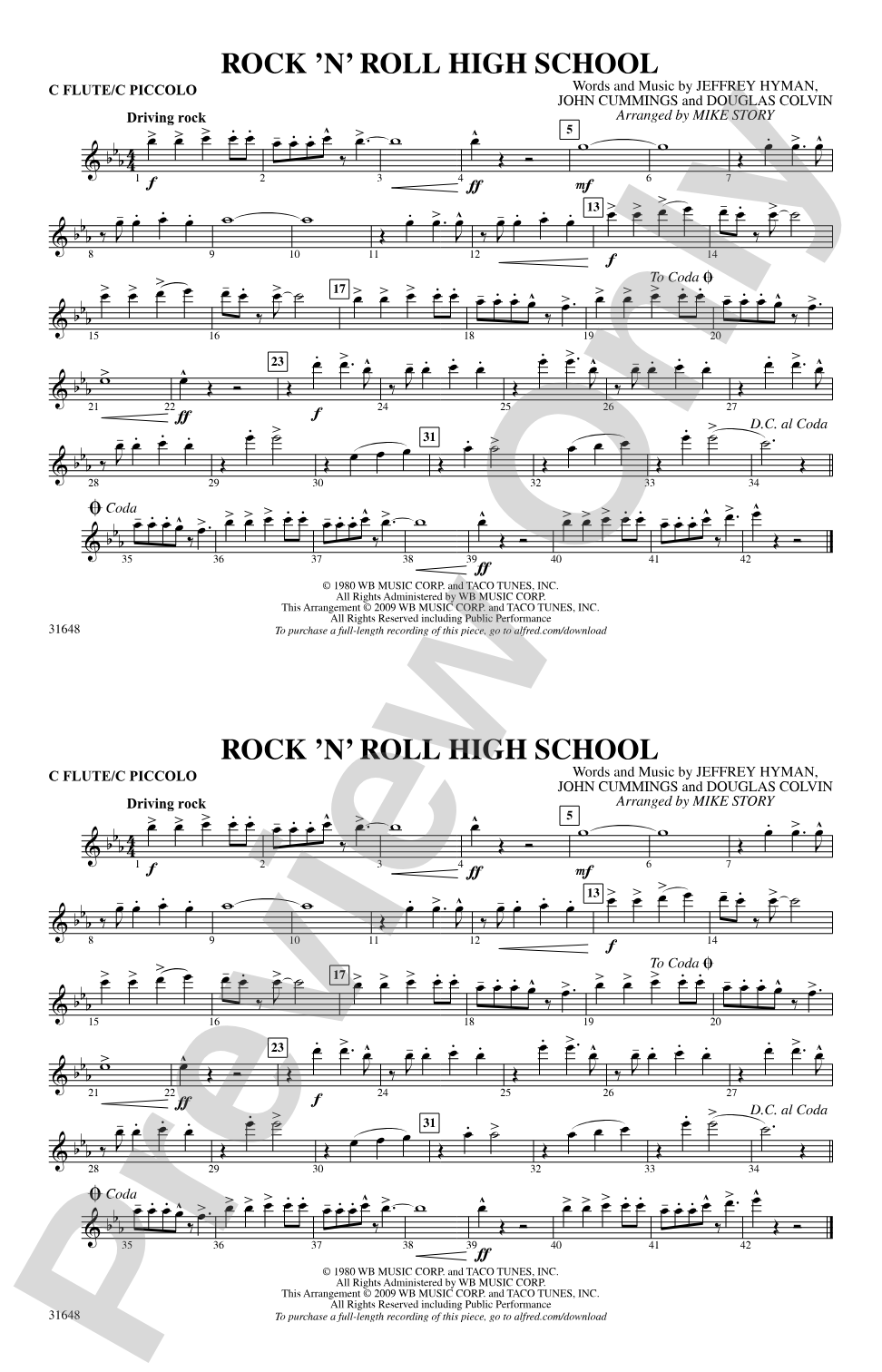 Rock 'N' Roll High School: Flute