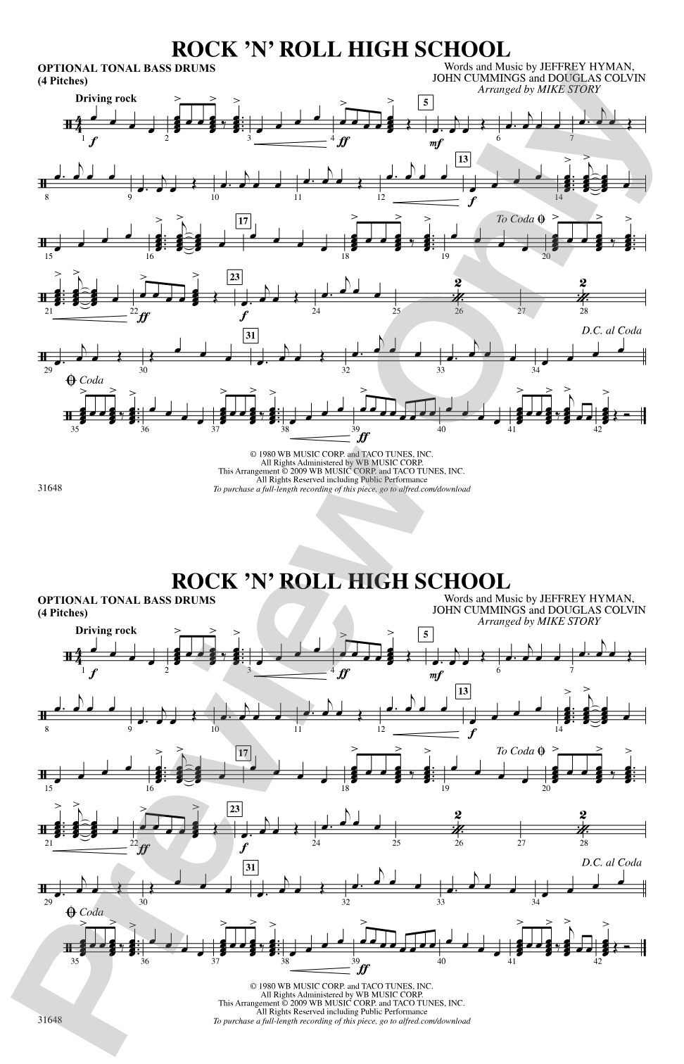 Rock 'N' Roll High School: Tonal Bass Drum