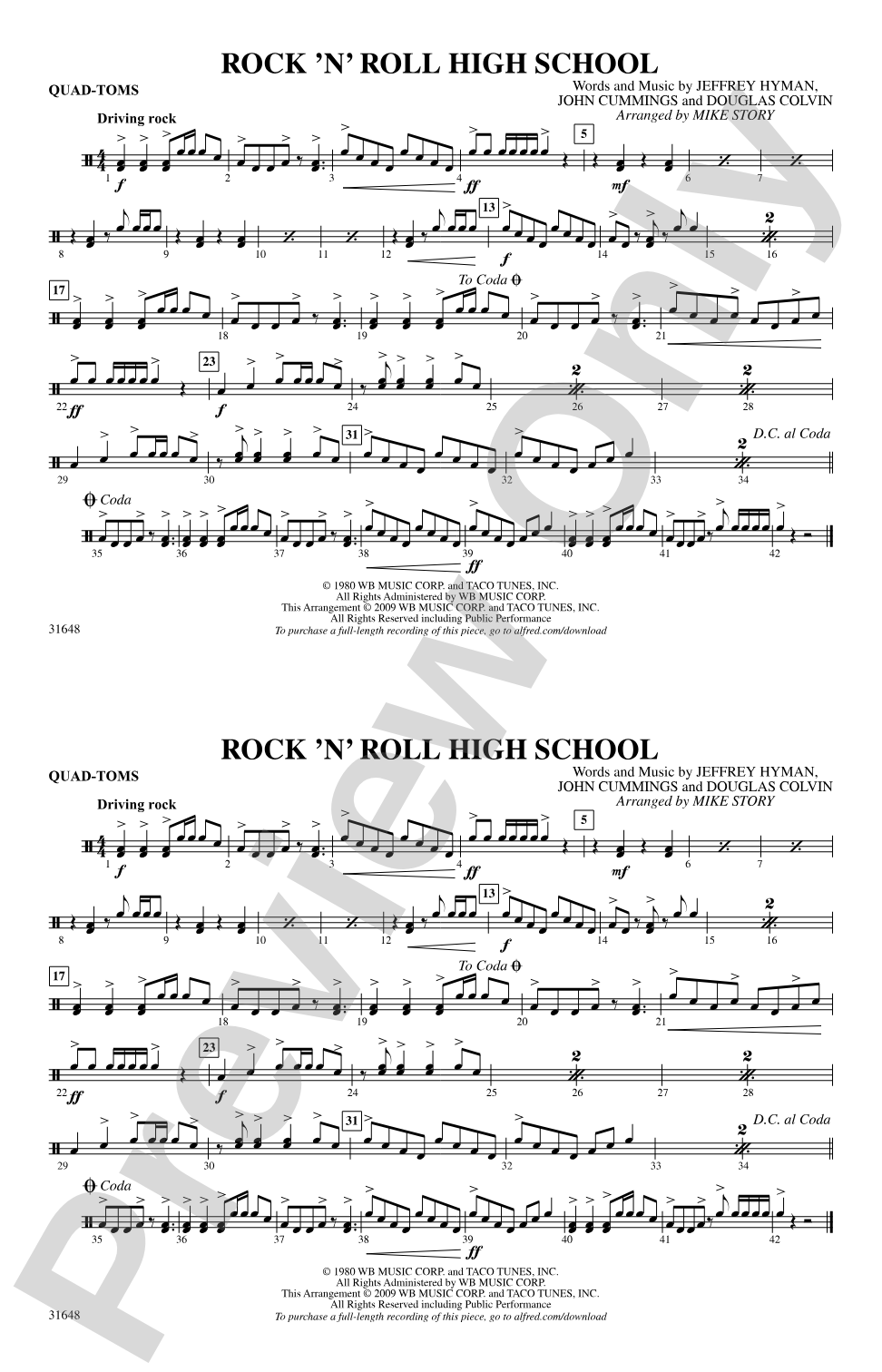 Rock 'N' Roll High School: Quad-Toms