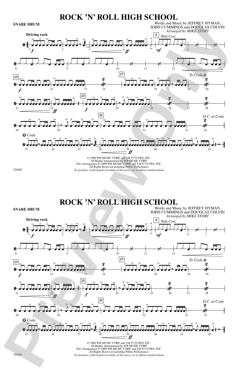 Rock 'N' Roll High School: Snare Drum