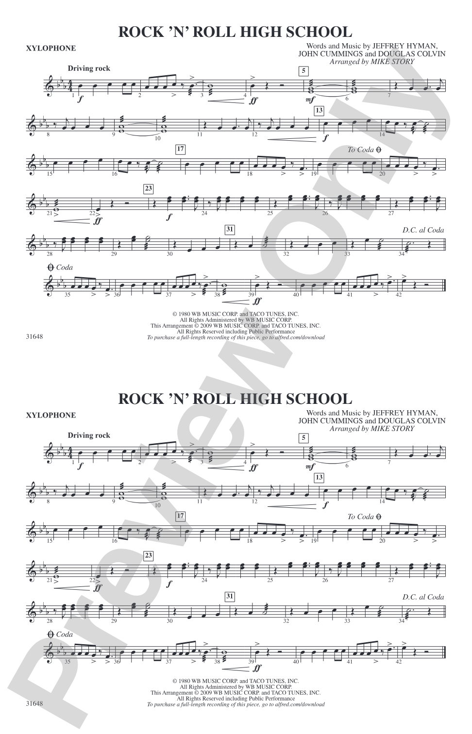 Rock 'N' Roll High School: Xylophone