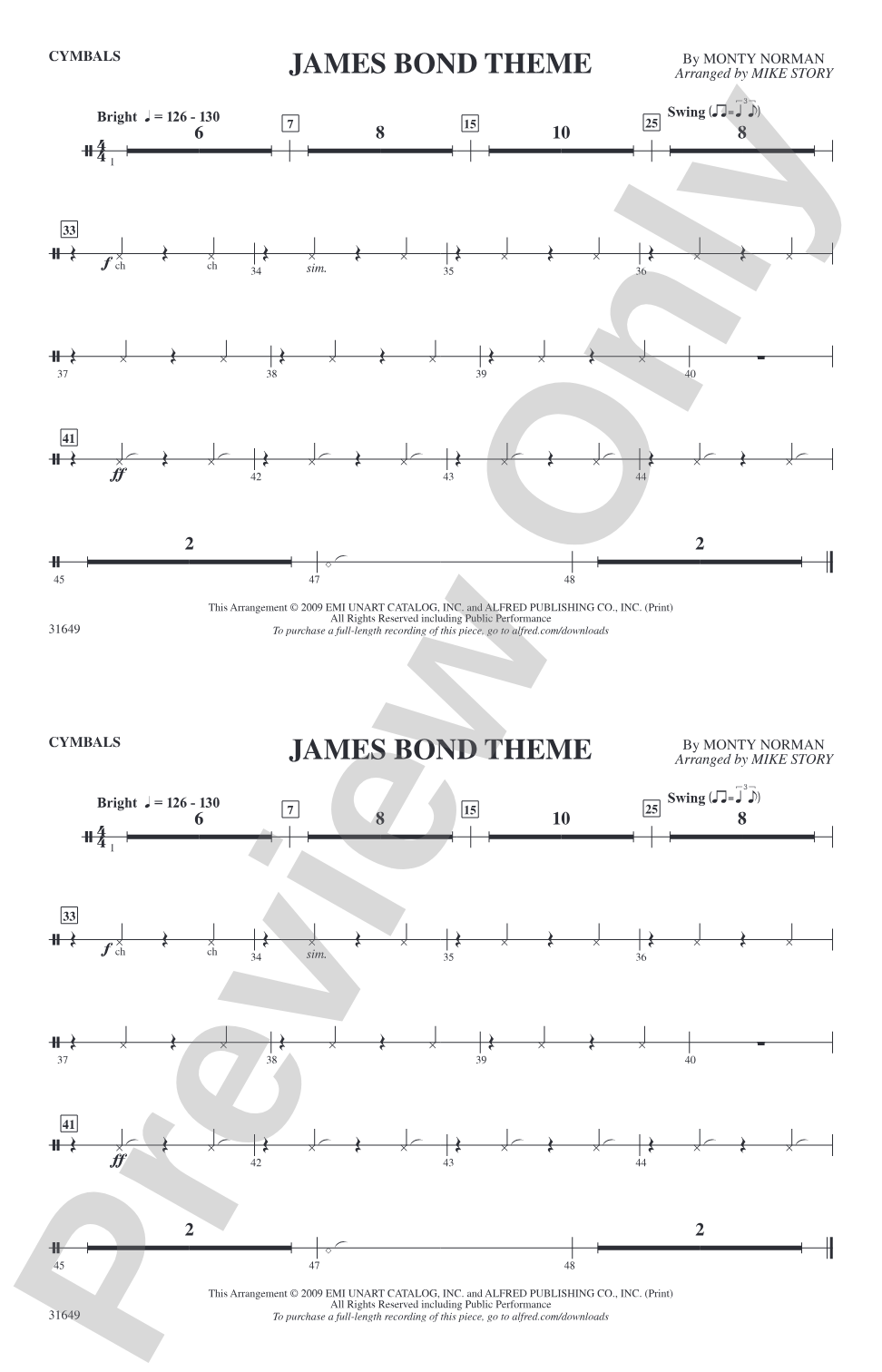 James Bond Theme: Cymbals