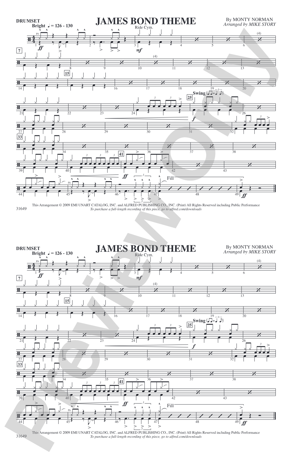 James Bond Theme: Drumset