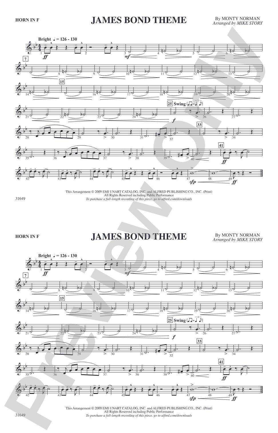 James Bond Theme: 1st F Horn