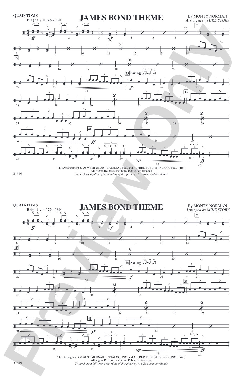 James Bond Theme: Quad-Toms