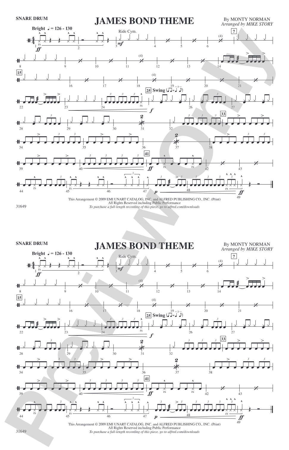 James Bond Theme: Snare Drum