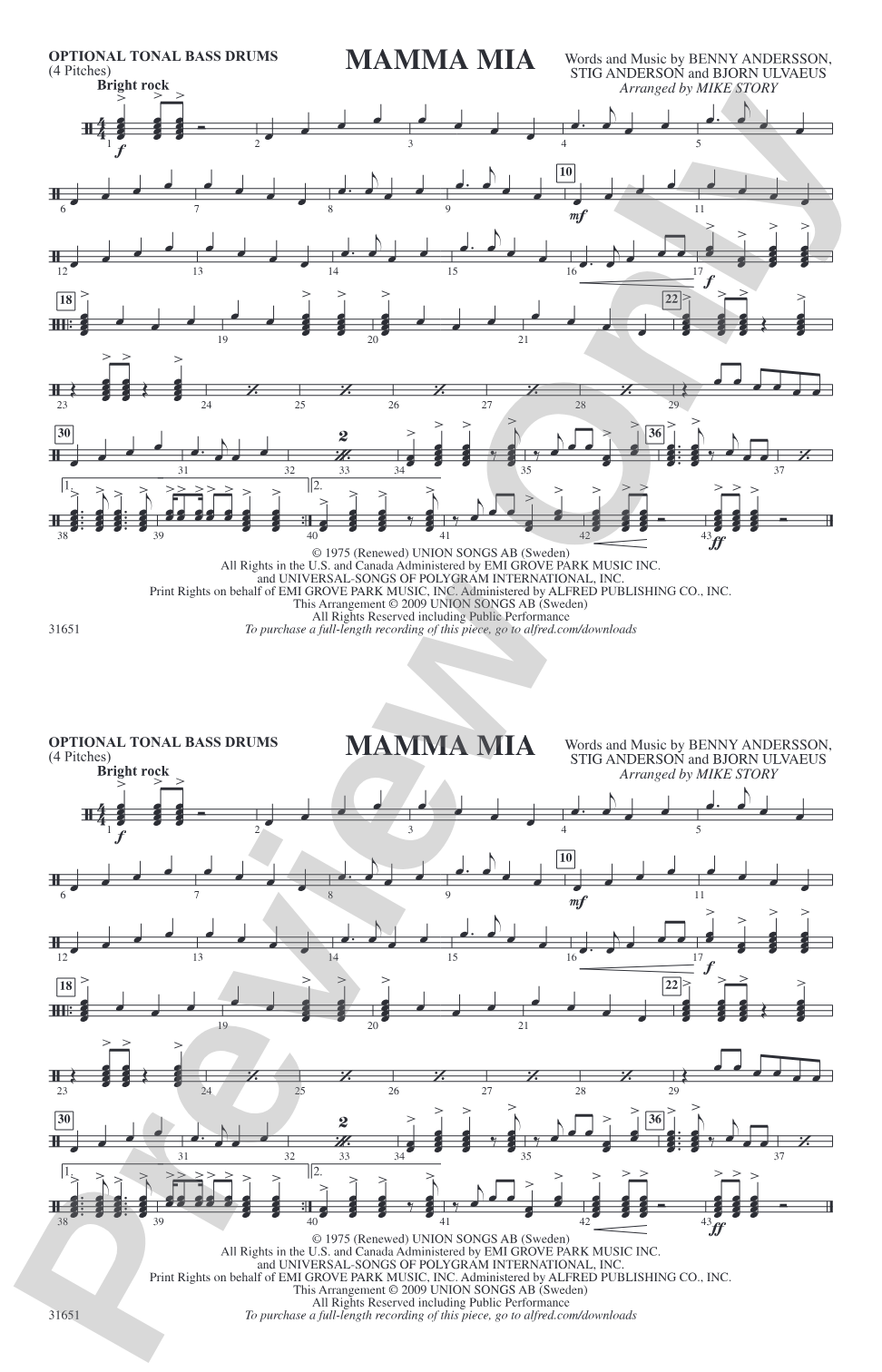 Mamma Mia: Tonal Bass Drum