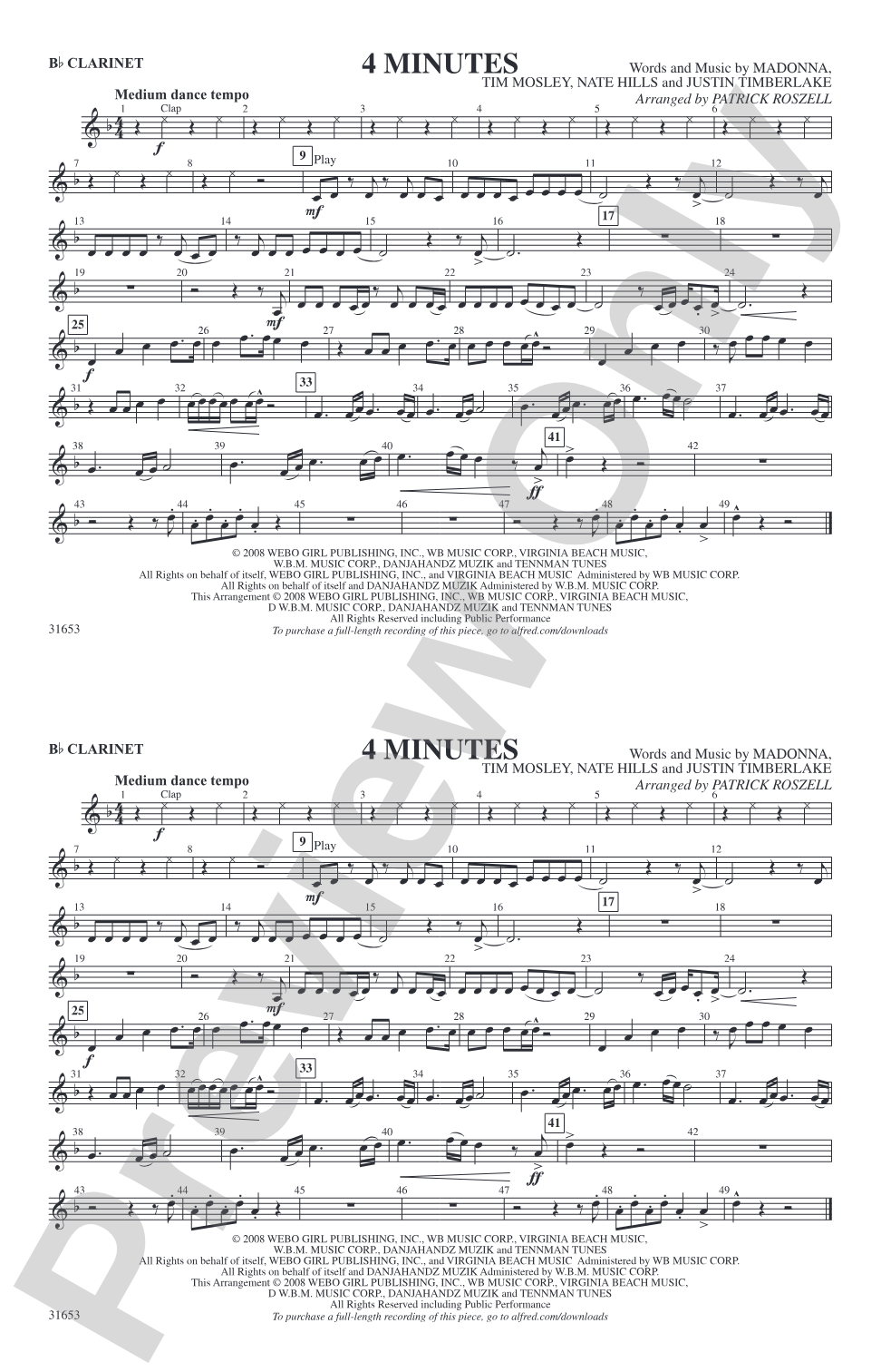 4 Minutes: 1st B-flat Clarinet