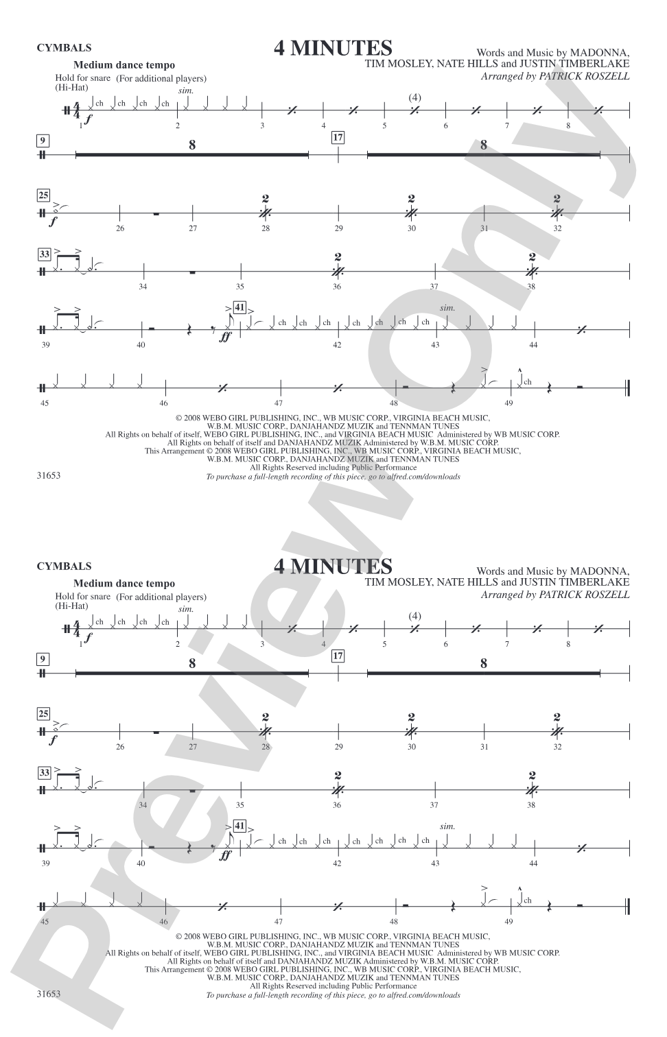 4 Minutes: Cymbals
