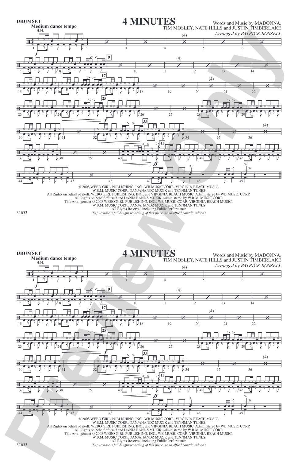 4 Minutes: Drumset
