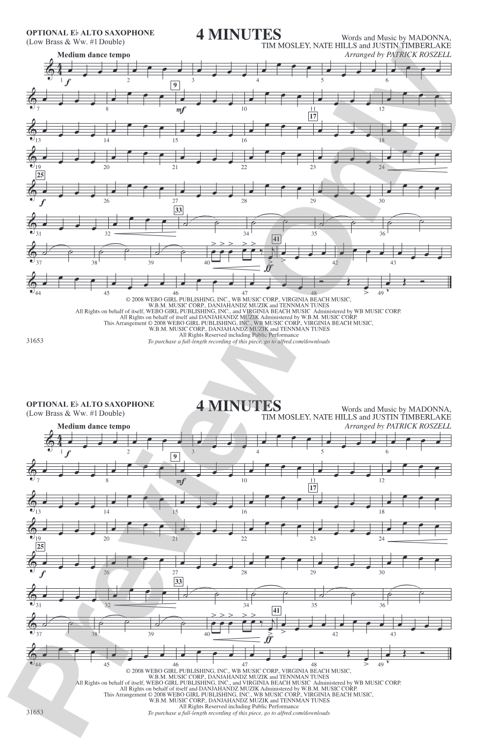 4 Minutes: Optional Alto Sax