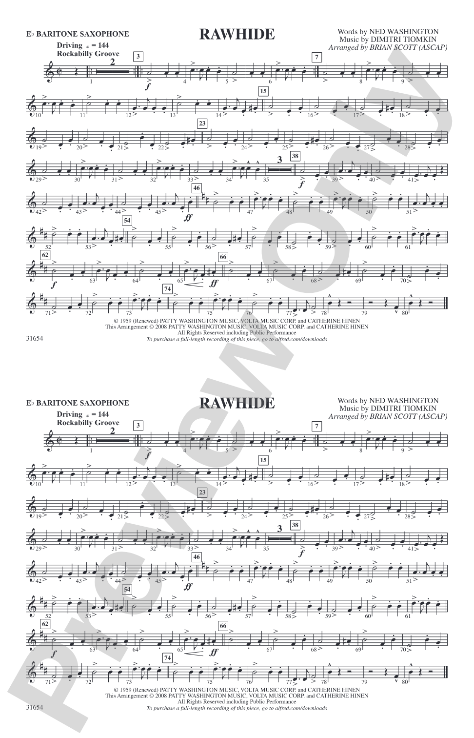 Rawhide: E-flat Baritone Saxophone