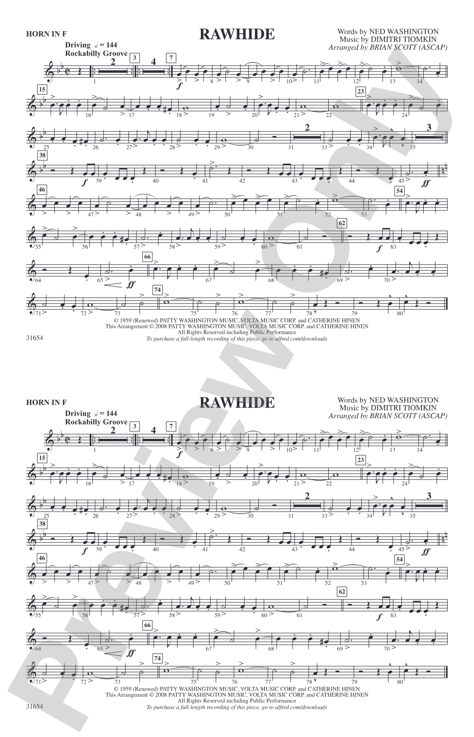 Rawhide: 1st F Horn