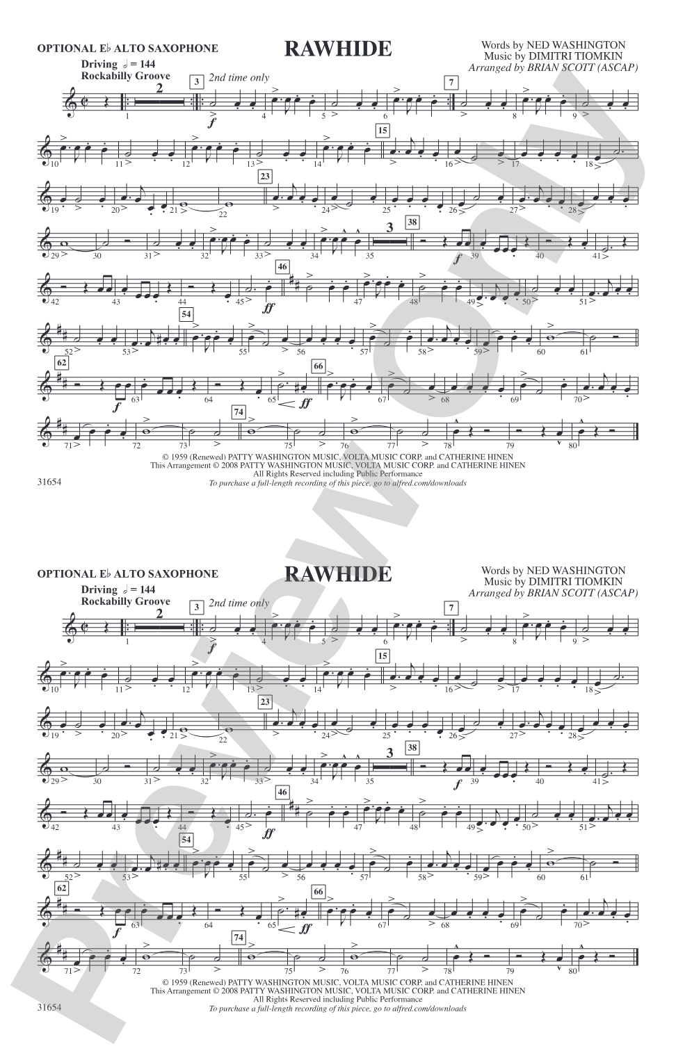 Rawhide: Optional Alto Sax