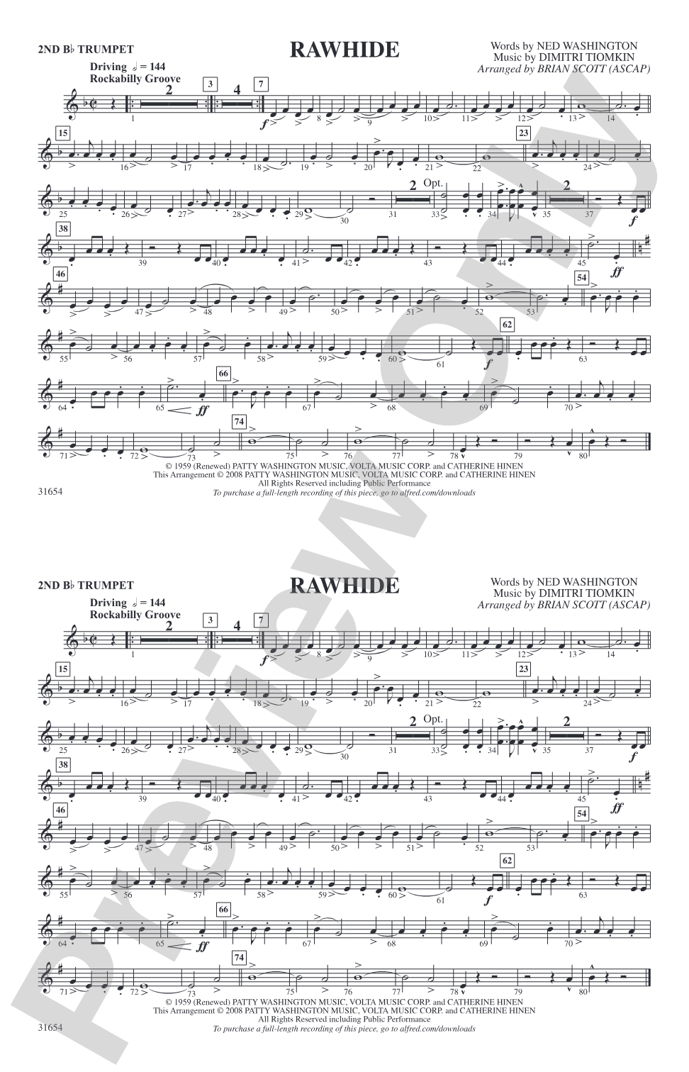 Rawhide: 2nd B-flat Trumpet